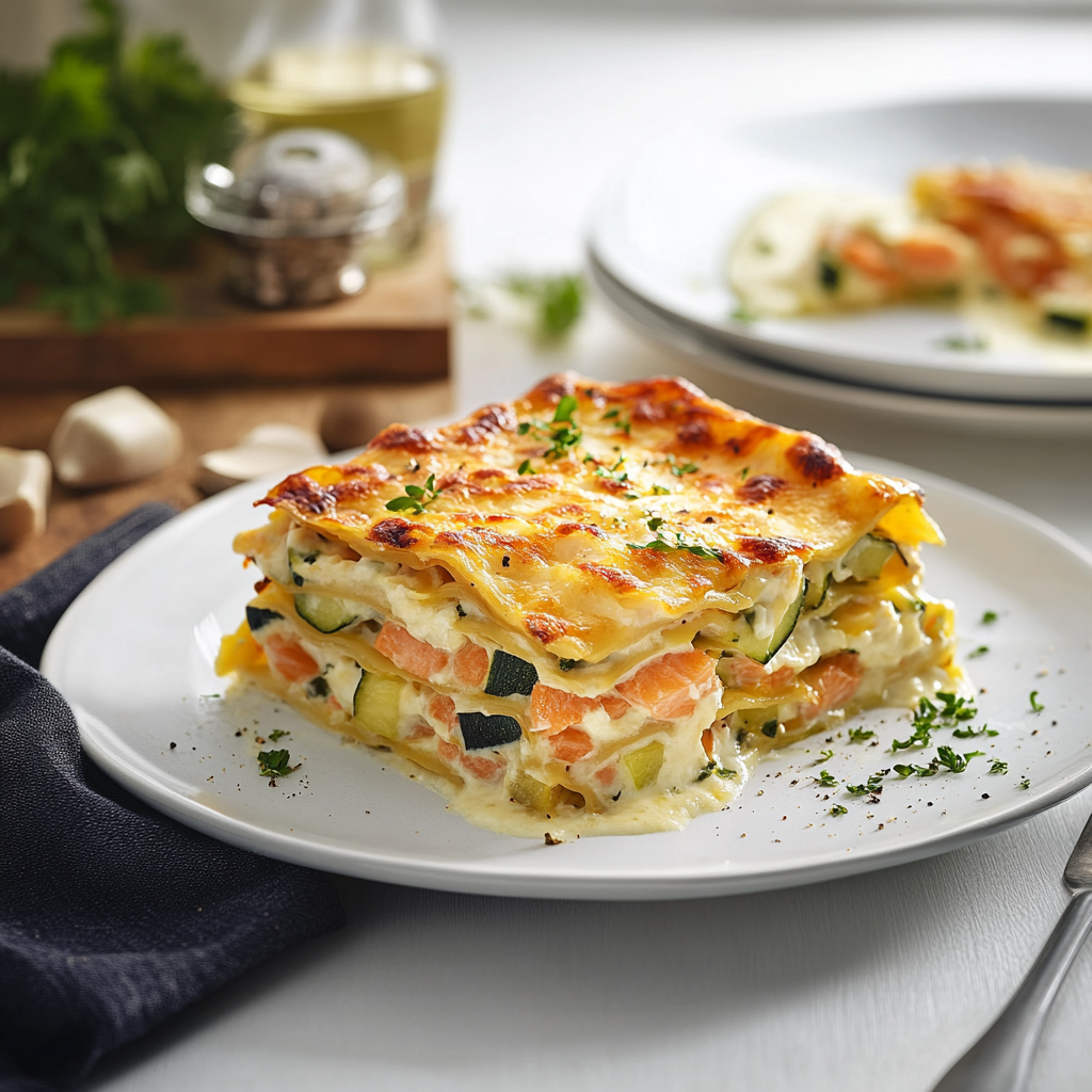 Lasagnes saumon et courgettes depuis recettemoderne