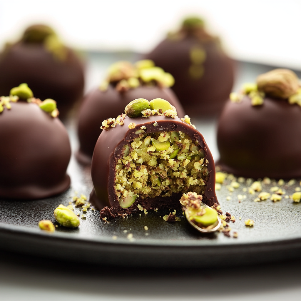 Boulette d’amande pistache au chocolat depuis recettemoderne