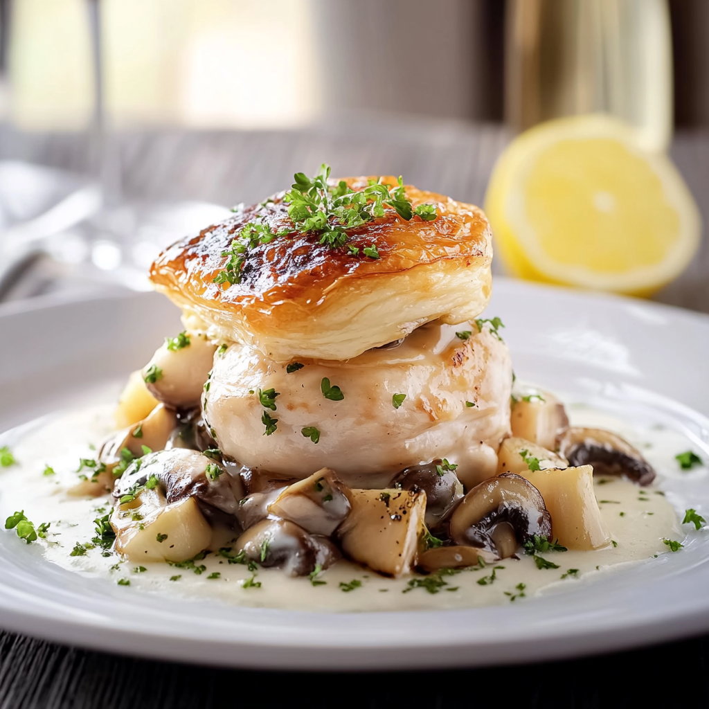 Vol-au-vent au poulet depuis recettemoderne