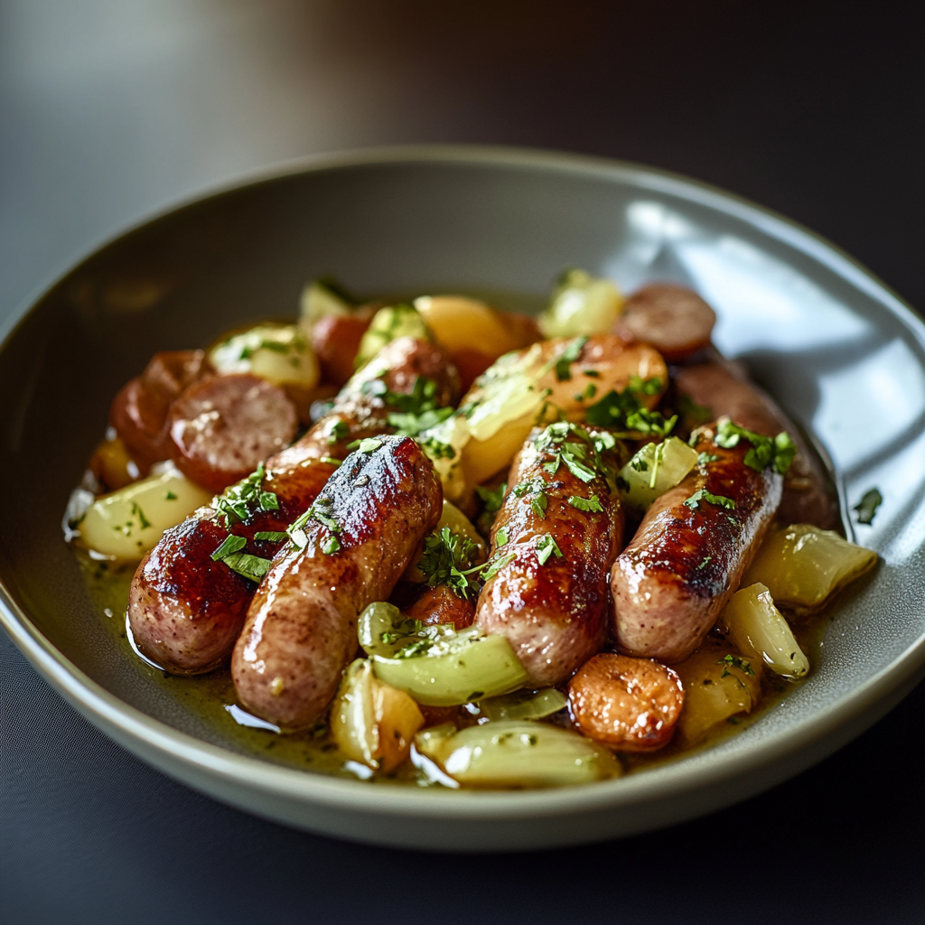 Chou Vert Braisé aux Saucisses depuis recettemoderne