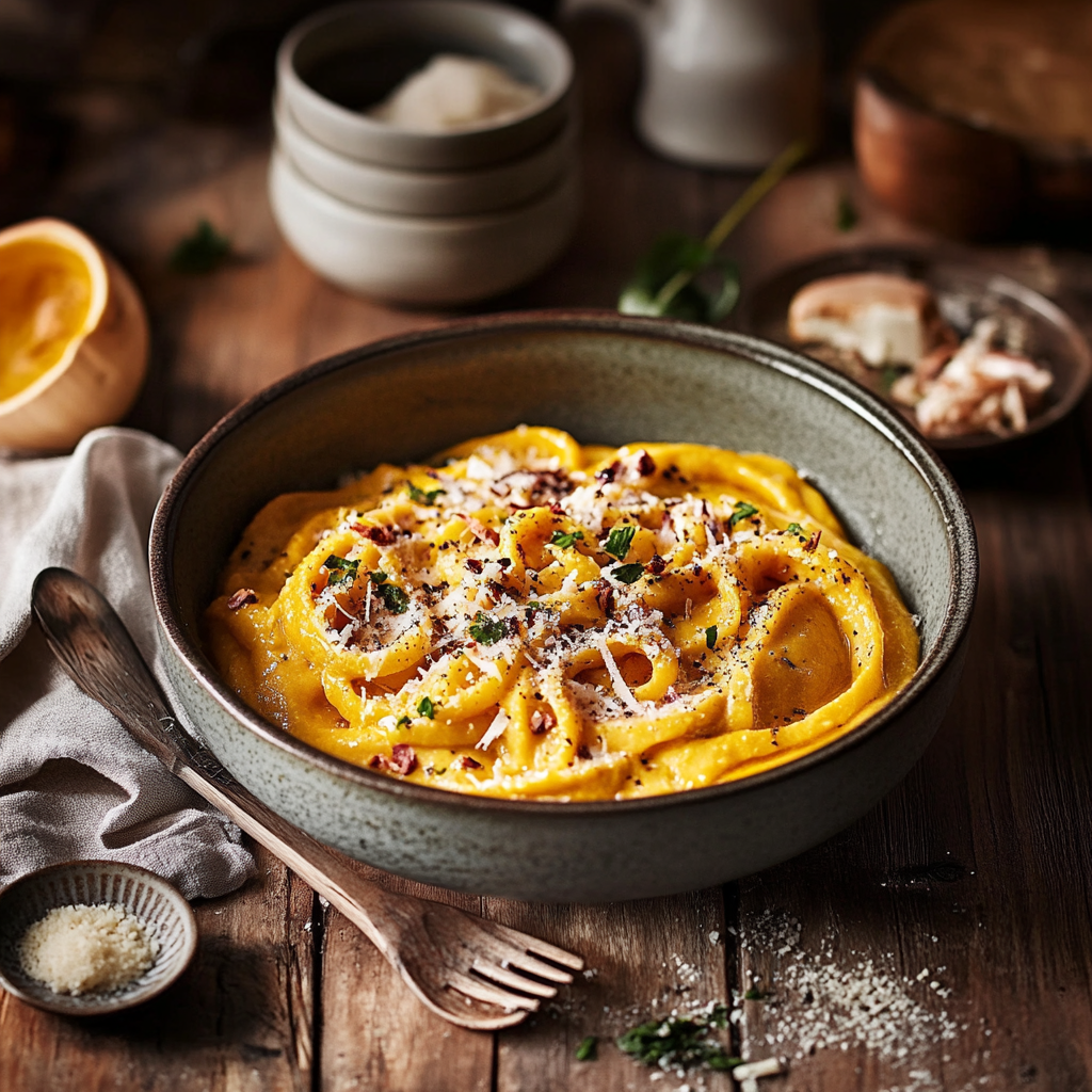 Pâtes crémeuses à la butternut depuis recettemoderne