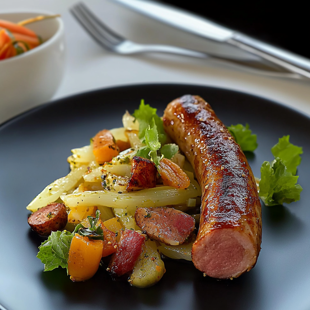 Chou Vert Braisé aux Saucisses depuis recettemoderne