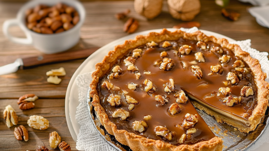 Tarte au café et aux noix depuis recettemoderne
