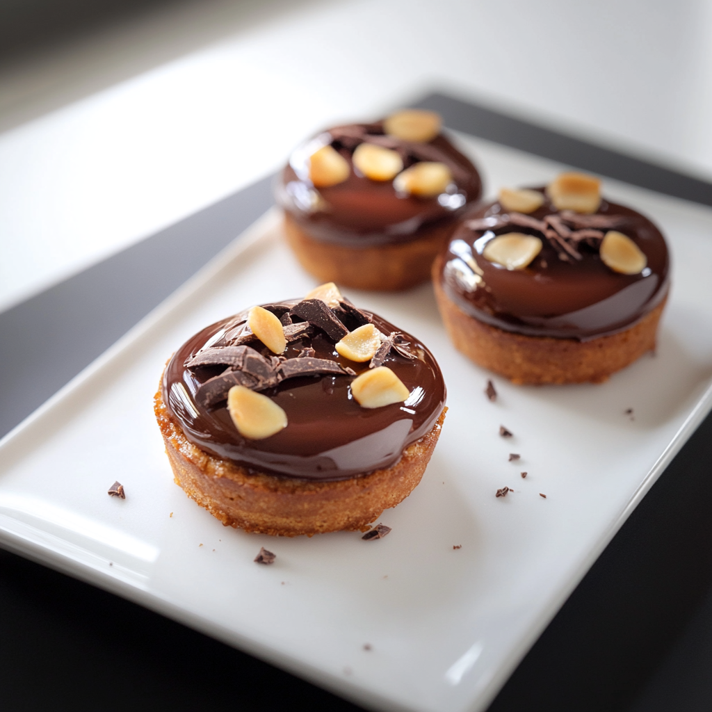 mini Tartelettes de Vanille, Cacahuète et Chocolat depuis recettemoderne