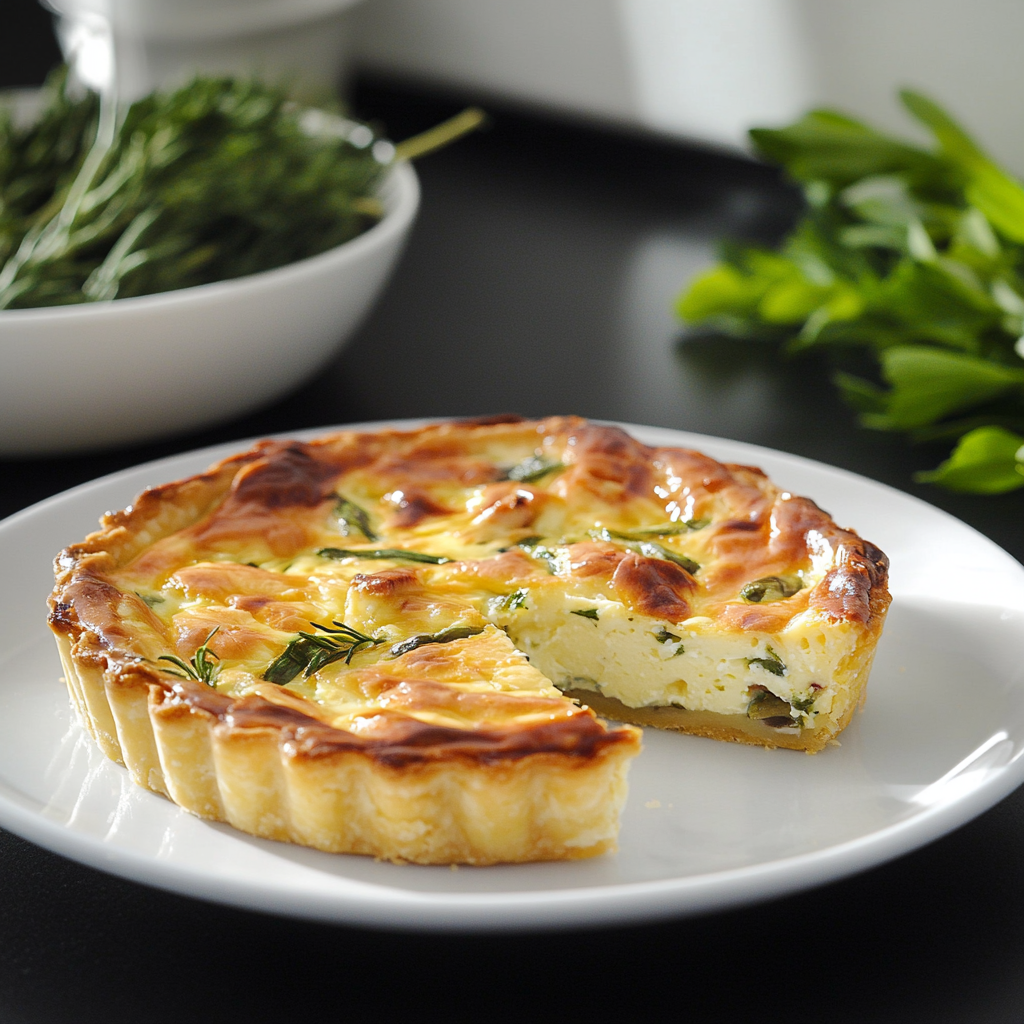 Quiche sans pâte Boursin épinards depuis recettemoderne