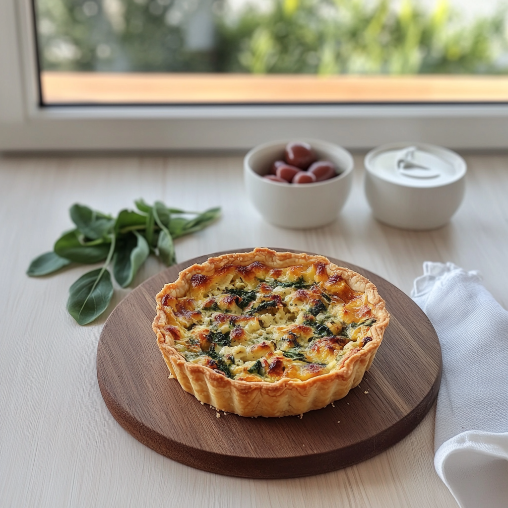 Quiche sans pâte Boursin épinards depuis recettemoderne
