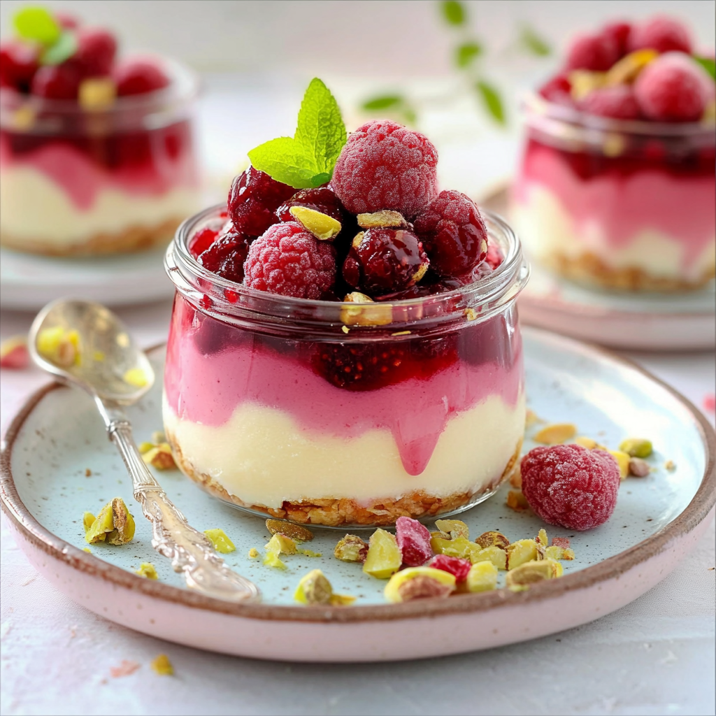 Verrine Pistache Framboise depuis recettemoderne