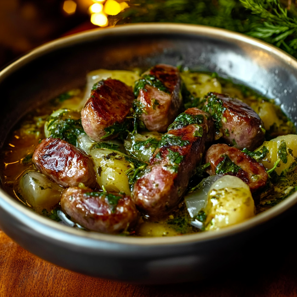 Chou Vert Braisé aux Saucisses depuis recettemoderne
