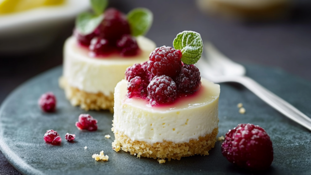 Mini cheesecakes au citron et à la framboise depuis recettemoderne