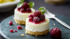 Mini cheesecakes au citron et à la framboise depuis recettemoderne