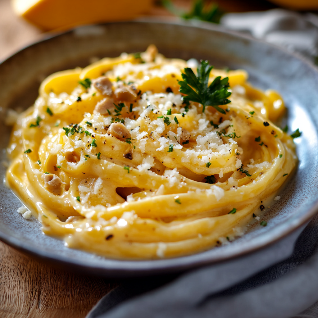 Pâtes crémeuses à la butternut depuis recettemoderne