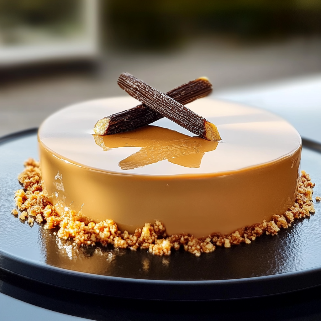 Entremets vanille caramel spéculoos depuis recettemoderne