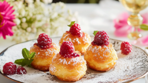 Chouquettes à la crème framboise vanille depuis recettemoderne
