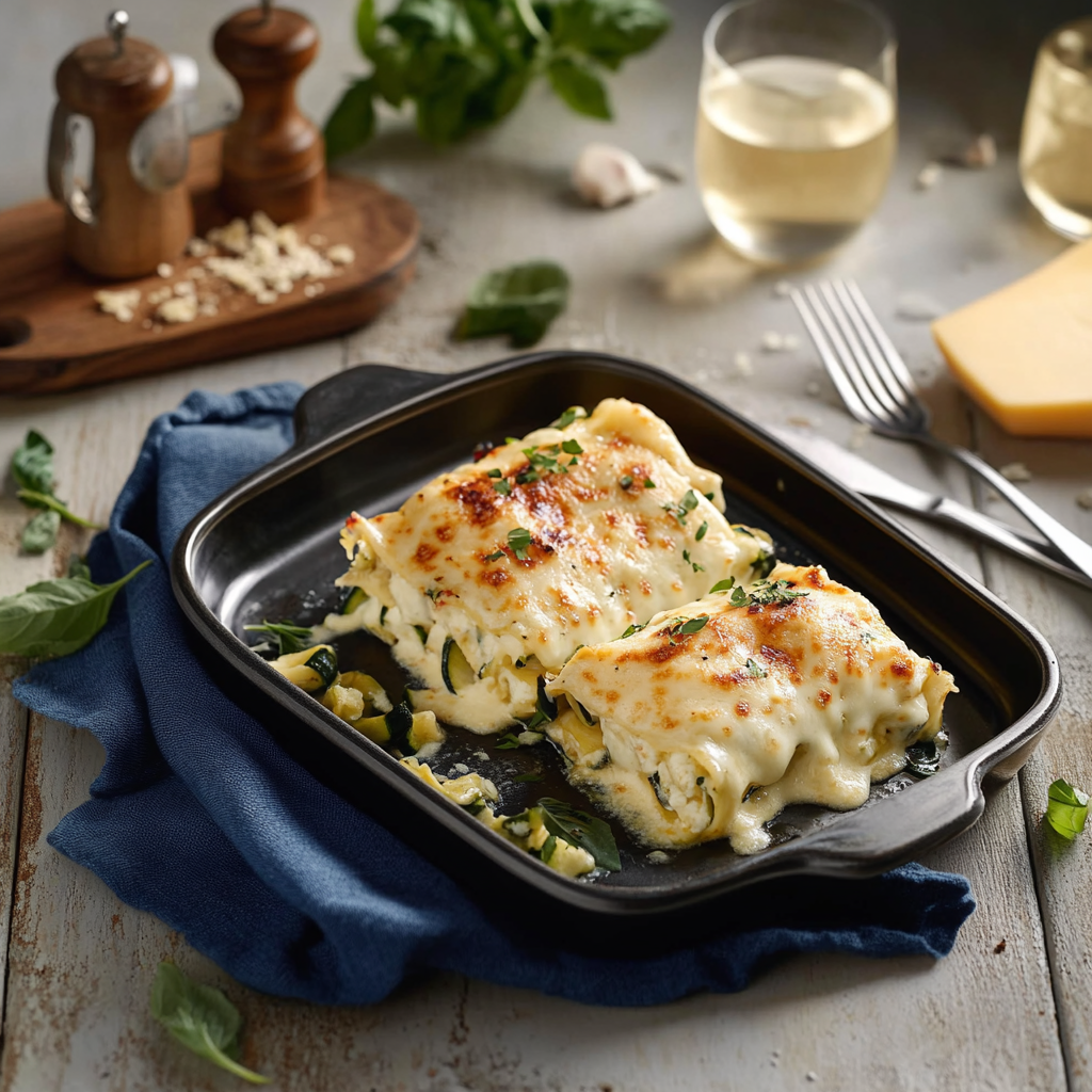 Rouleaux de lasagne au fromage et au zucchini depuis recettemoderne