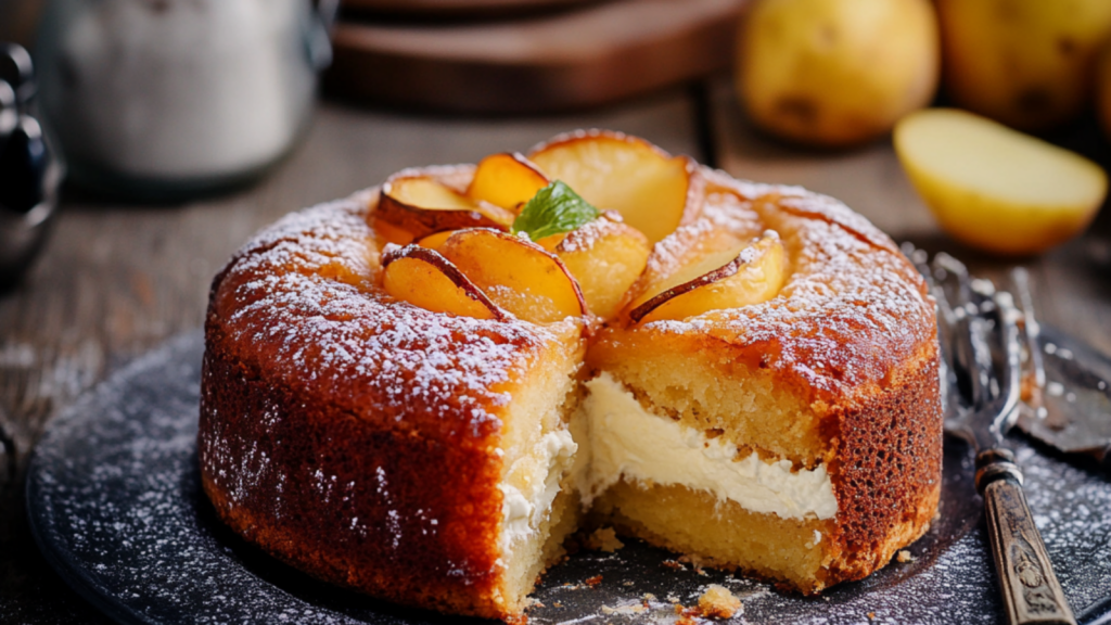 gâteau à la crème de ricotta et pommes depuis recettemoderne