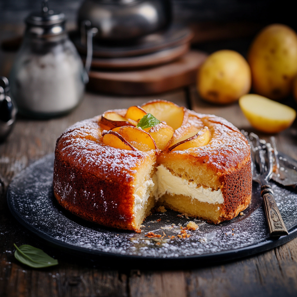 gâteau à la crème de ricotta et pommes depuis recettemoderne