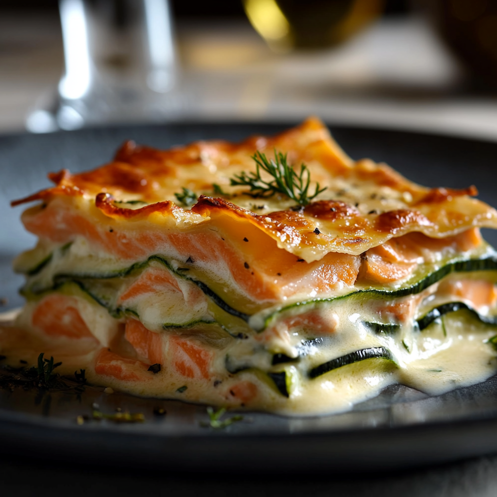 Lasagnes saumon et courgettes depuis recettemoderne