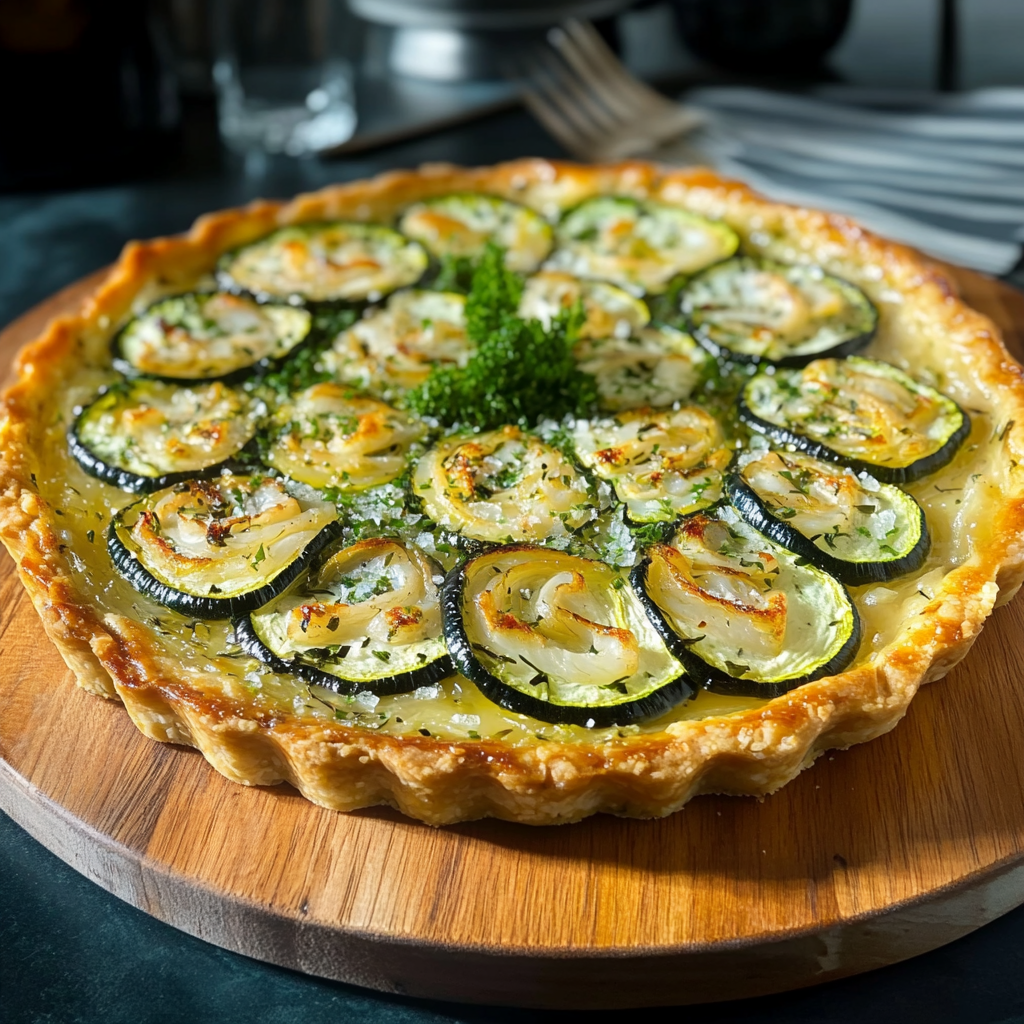 Tarte salée aux courgettes et au thon depuis recettemoderne