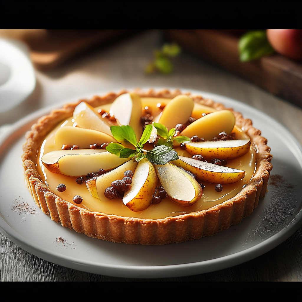 Tarte aux poires et noisettes depuis recettemoderne