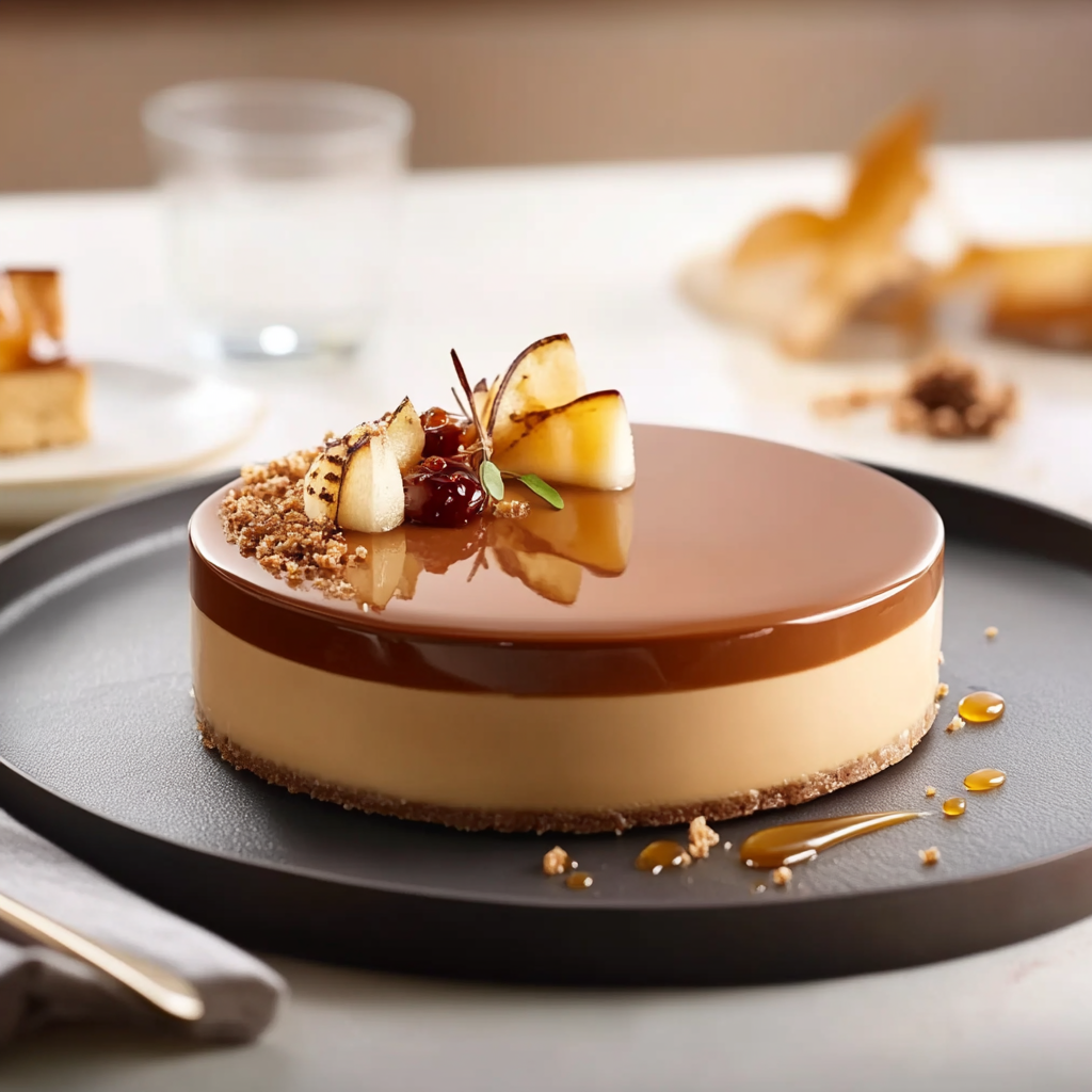 Entremets vanille caramel spéculoos depuis recettemoderne
