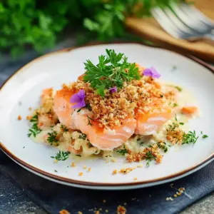 Crumble saumon-poireau depuis recettemoderne