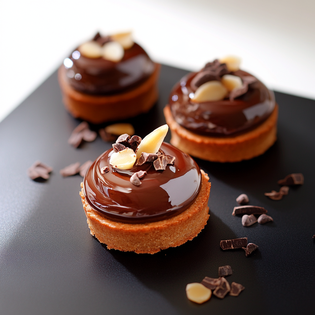 mini Tartelettes de Vanille, Cacahuète et Chocolat depuis recettemoderne