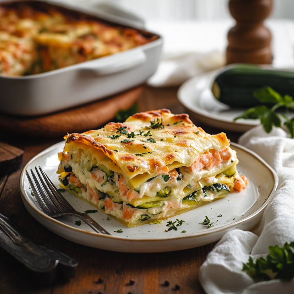 Lasagnes saumon et courgettes depuis recettemoderne