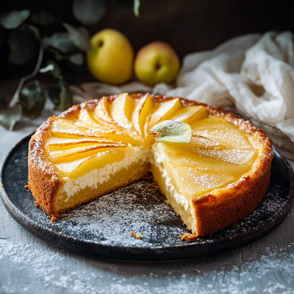 gâteau à la crème de ricotta et pommes depuis recettemoderne