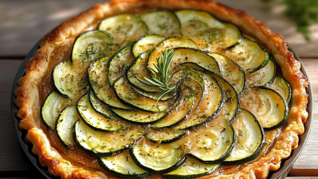 Tarte salée aux courgettes et au thon depuis recettemoderne