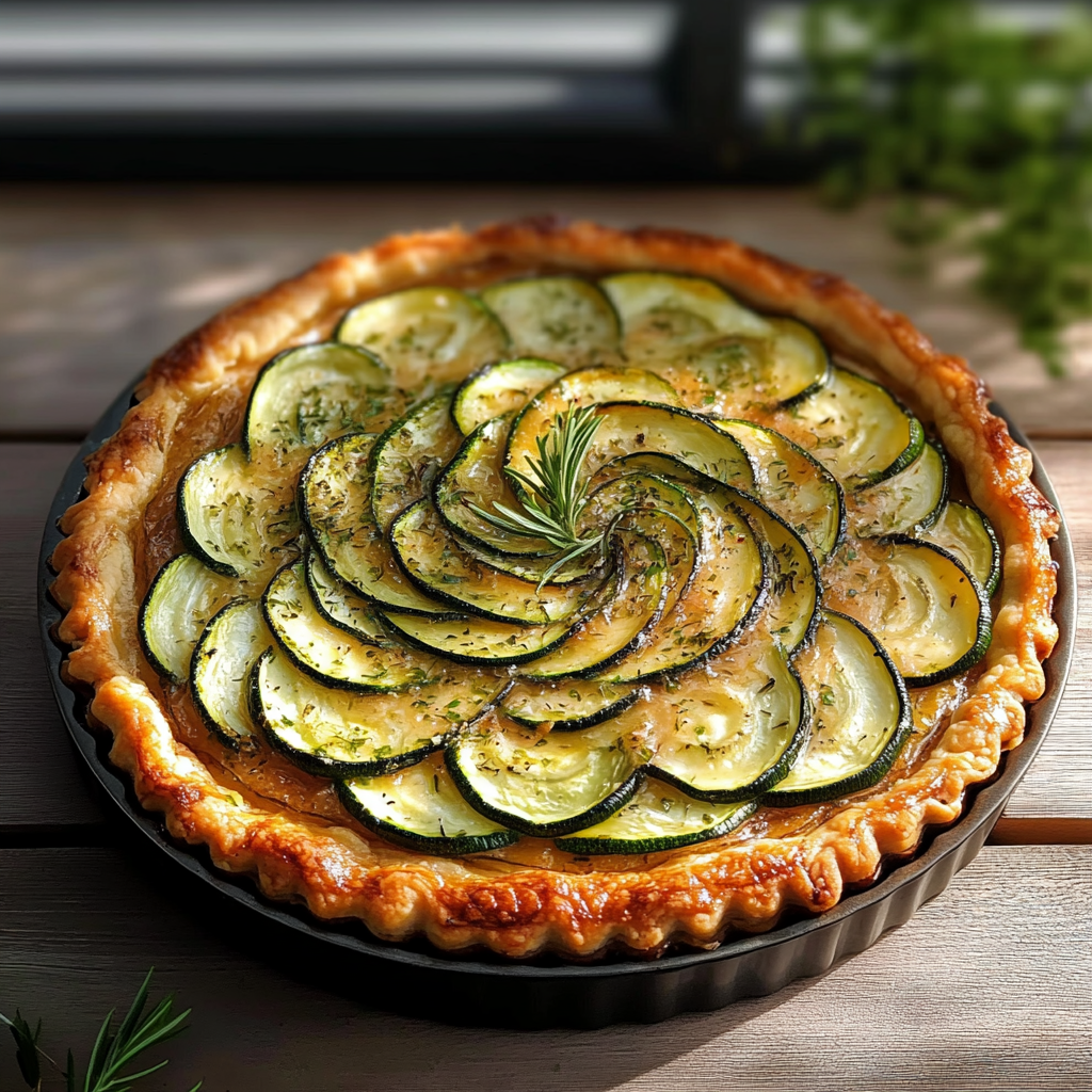 Tarte salée aux courgettes et au thon depuis recettemoderne