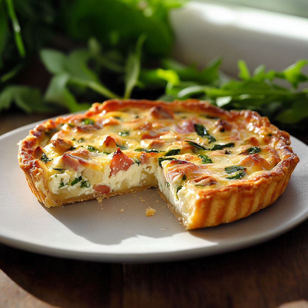 Quiche sans pâte Boursin épinards depuis recettemoderne