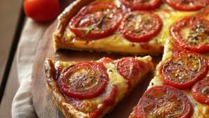 Tarte fine aux tomates et comté depuis recettemoderne
