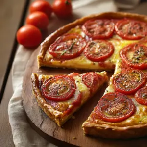 Tarte fine aux tomates et comté depuis recettemoderne