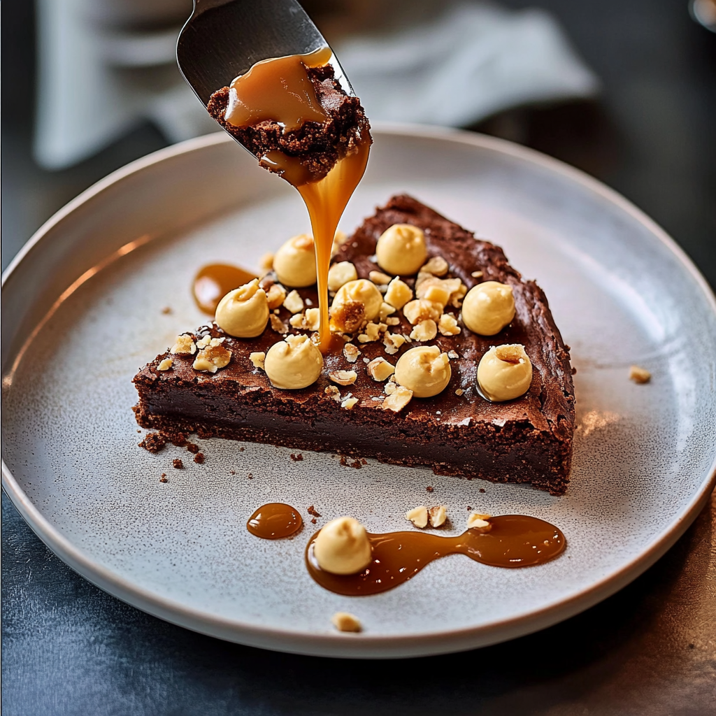 arte brownie, caramel & noisette depuis recettemoderne