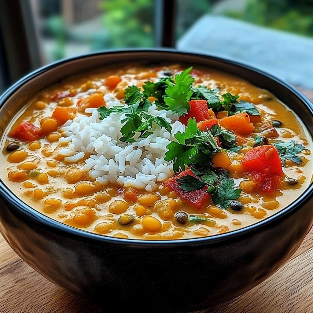 Dahl de lentilles corail depuis recettemoderne