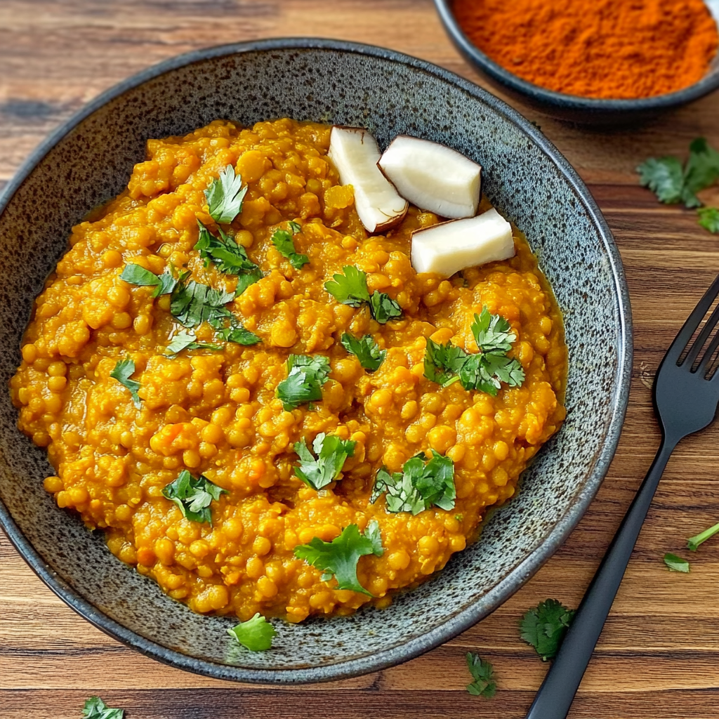 Dahl de lentilles corail depuis recettemoderne