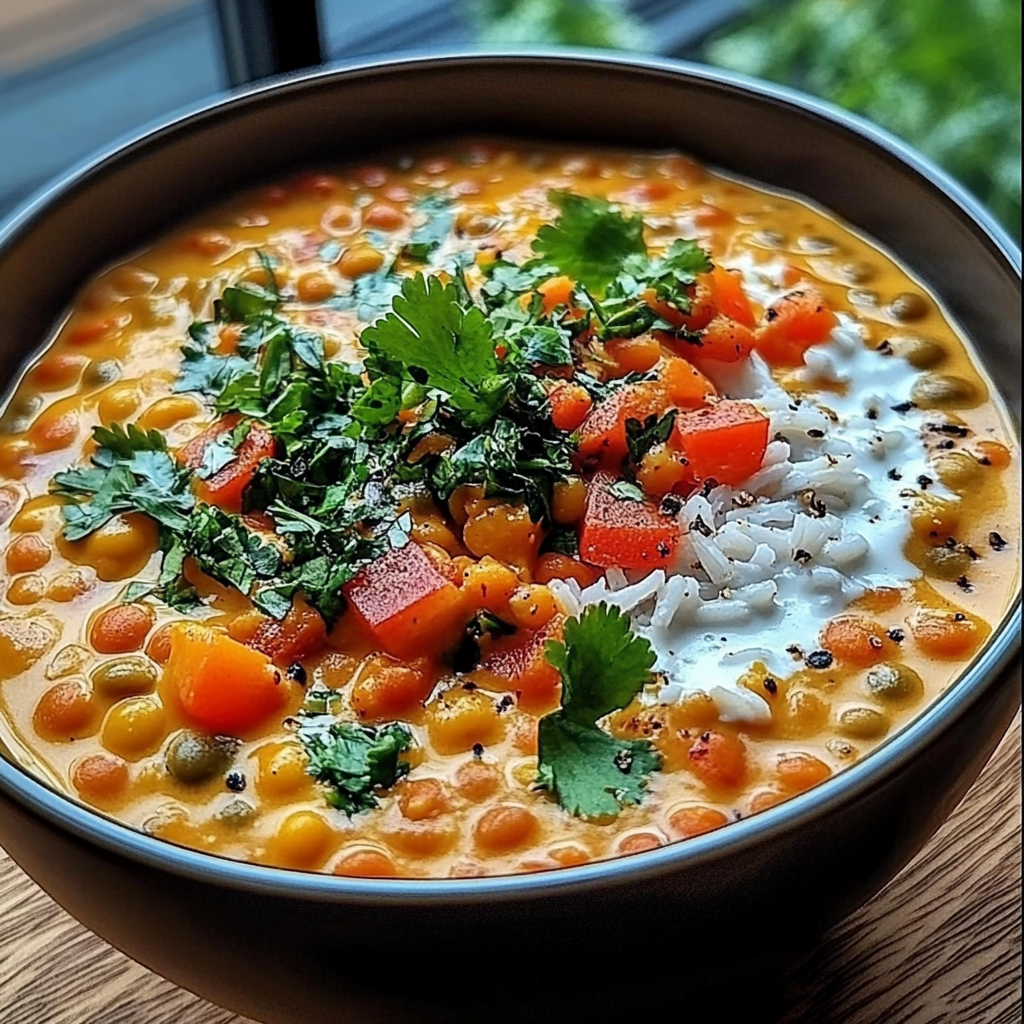 Dahl de lentilles corail depuis recettemoderne
