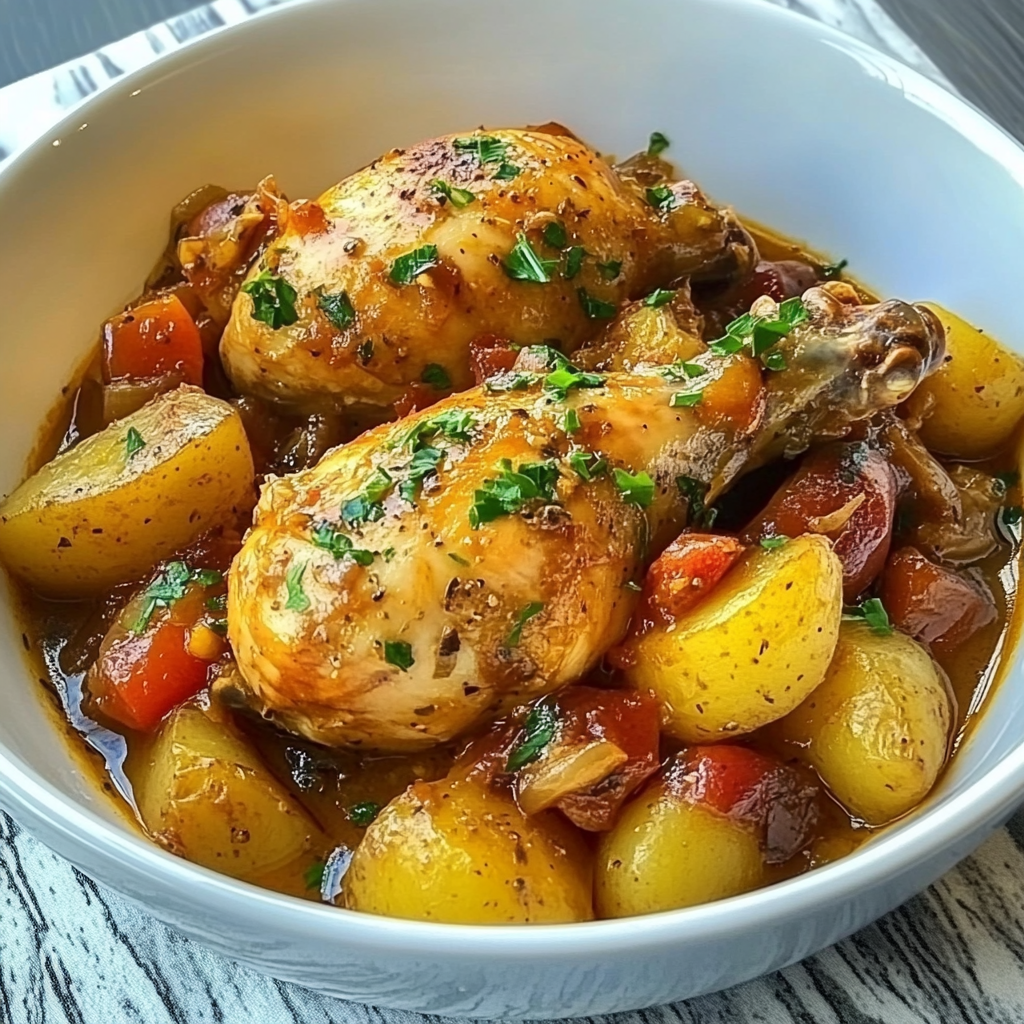 Poulet moutarde pommes de terre depuis recettemoderne