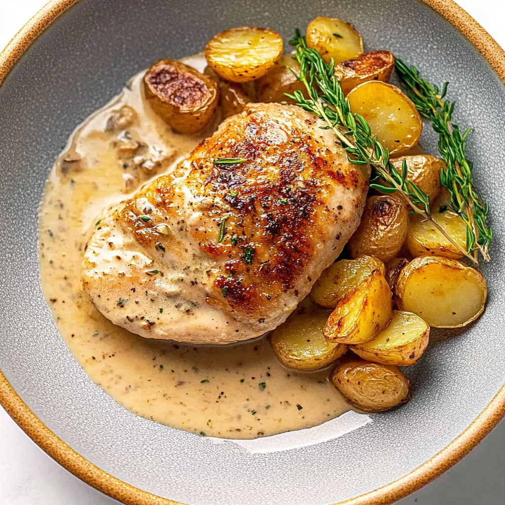 Poulet moutarde pommes de terre depuis recettemoderne