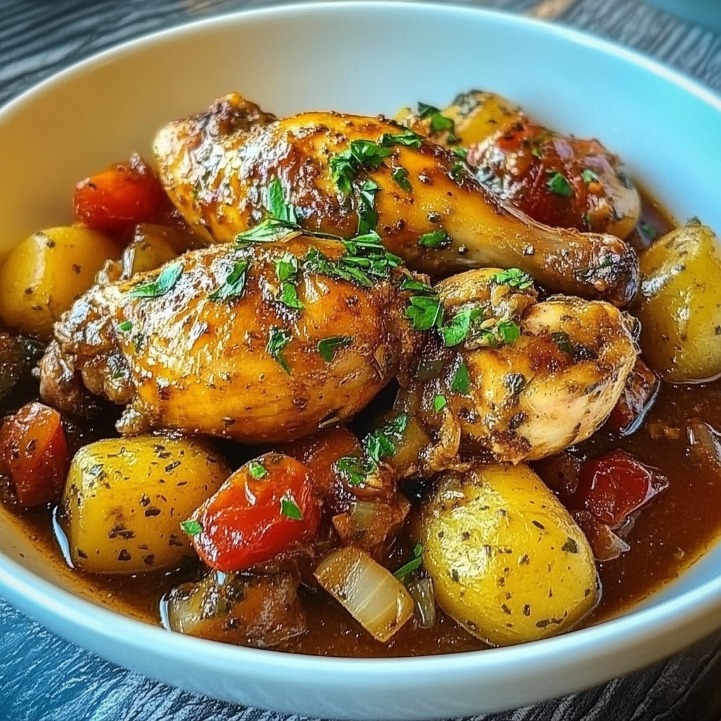 Poulet moutarde pommes de terre depuis recettemoderne