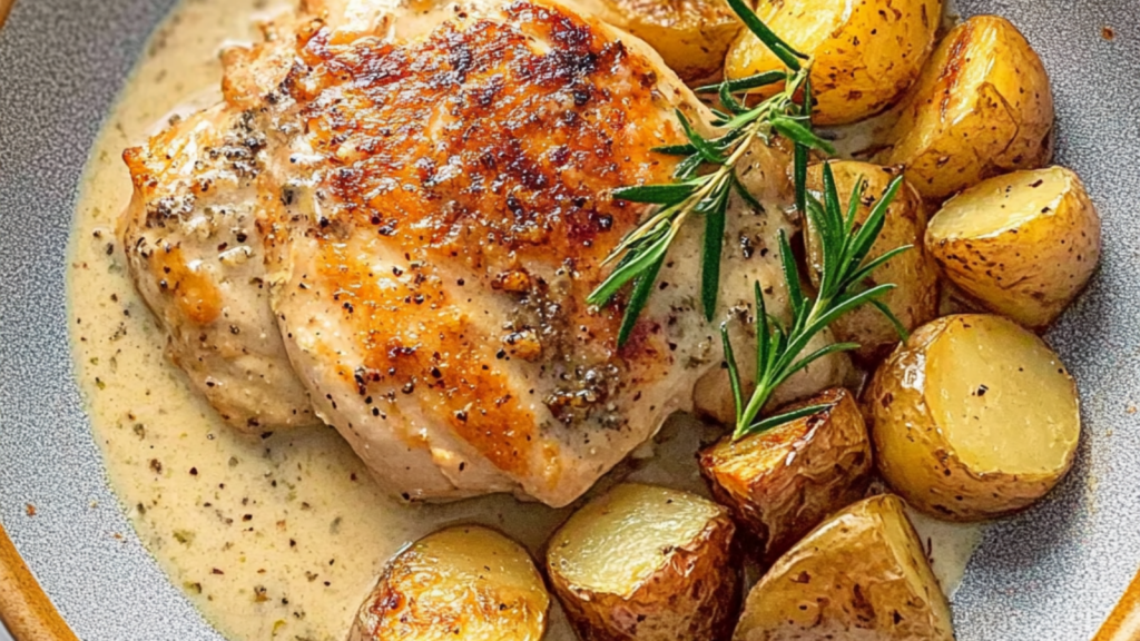 Poulet moutarde pommes de terre depuis recettemoderne