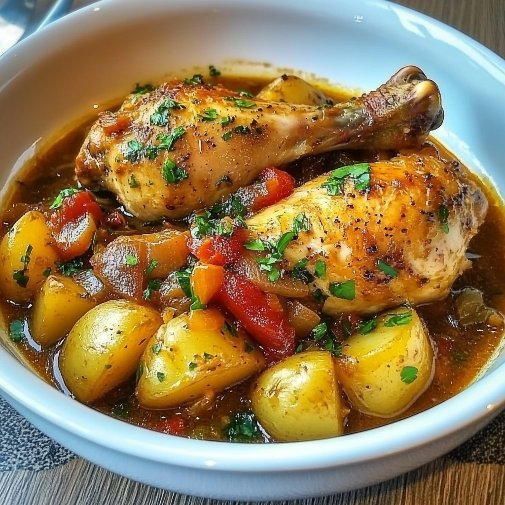 Poulet moutarde pommes de terre depuis recettemoderne