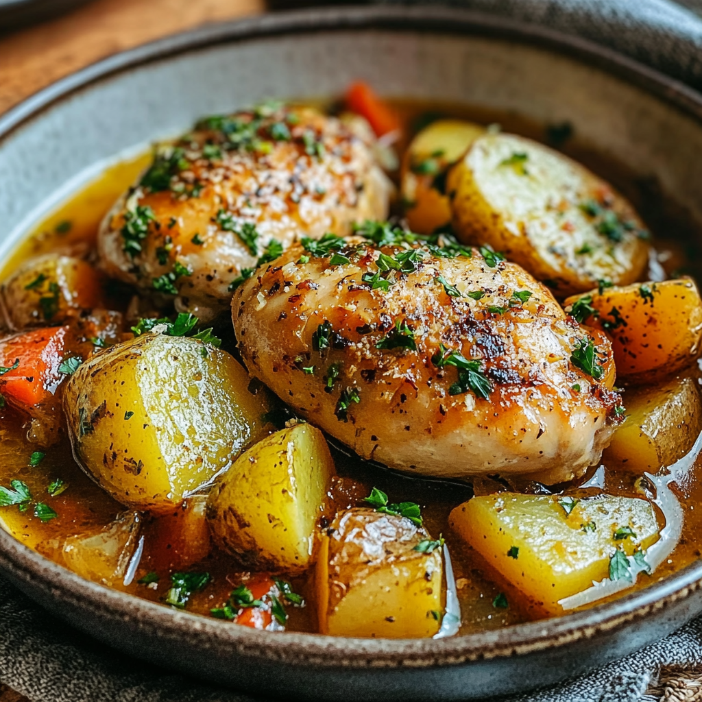 Poulet moutarde pommes de terre depuis recettemoderne