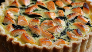 Tarte au saumon fumé et épinards depuis recettemoderne