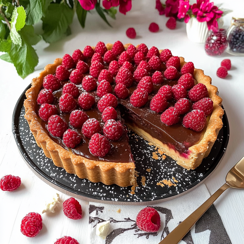 Tartelette chocolat framboise depuis recettemoderne