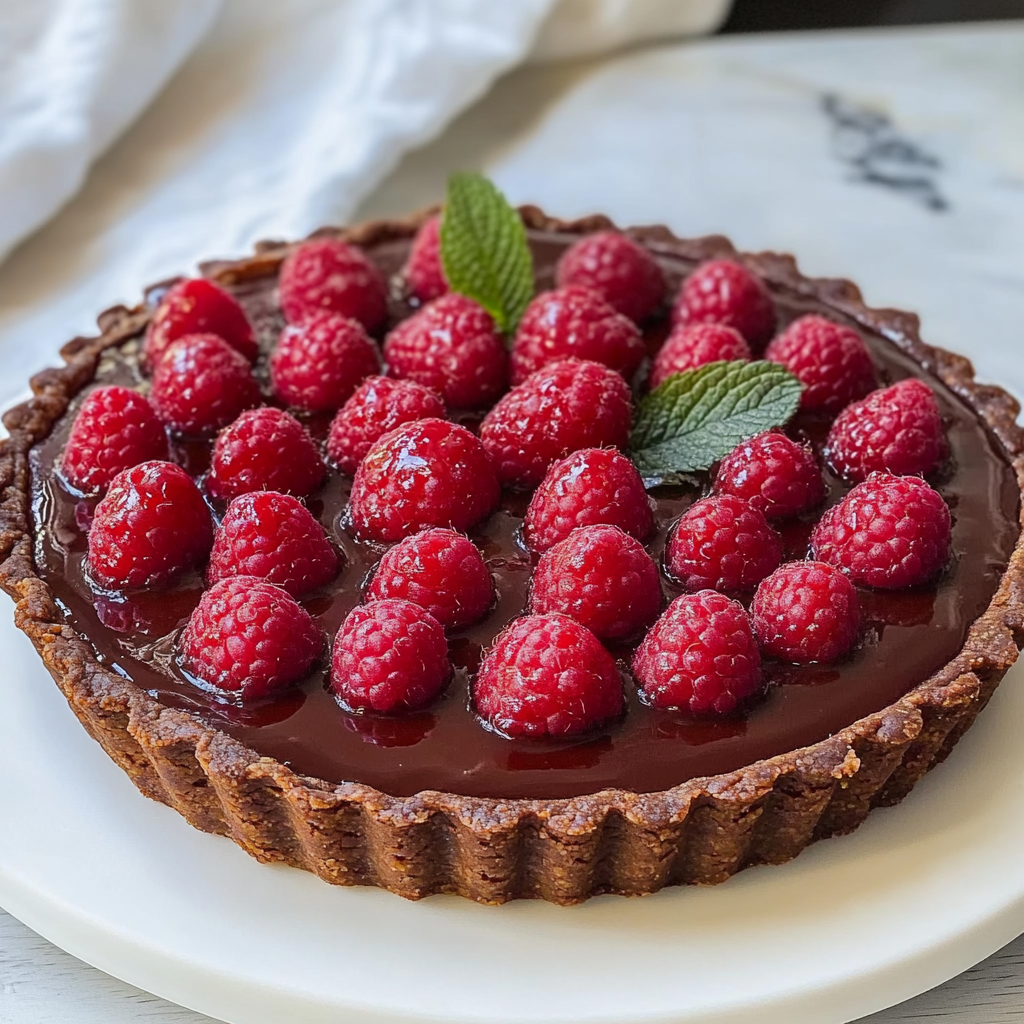 Tartelette chocolat framboise depuis recettemoderne