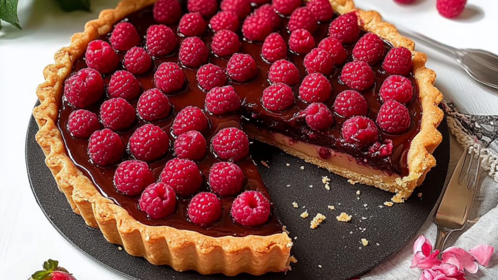 Tartelette chocolat framboise depuis recettemoderne