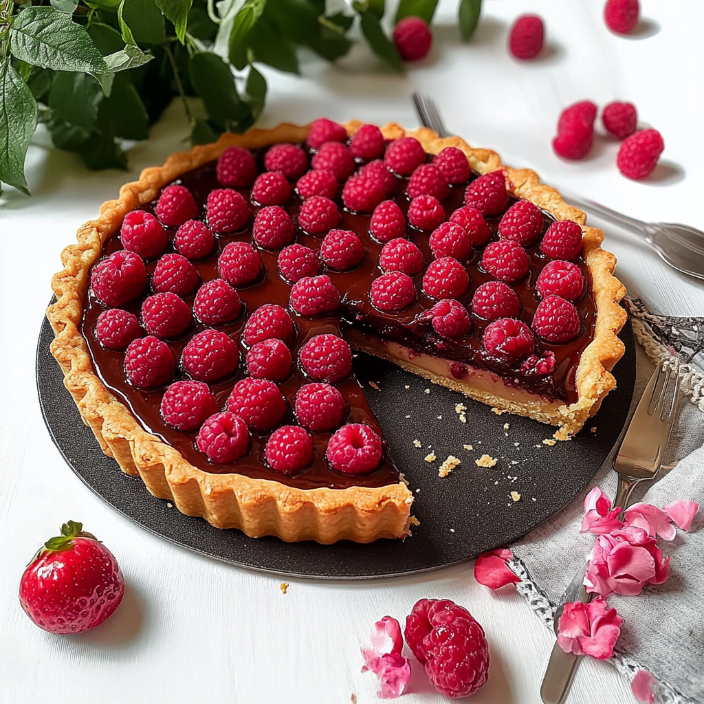 Tartelette chocolat framboise depuis recettemoderne