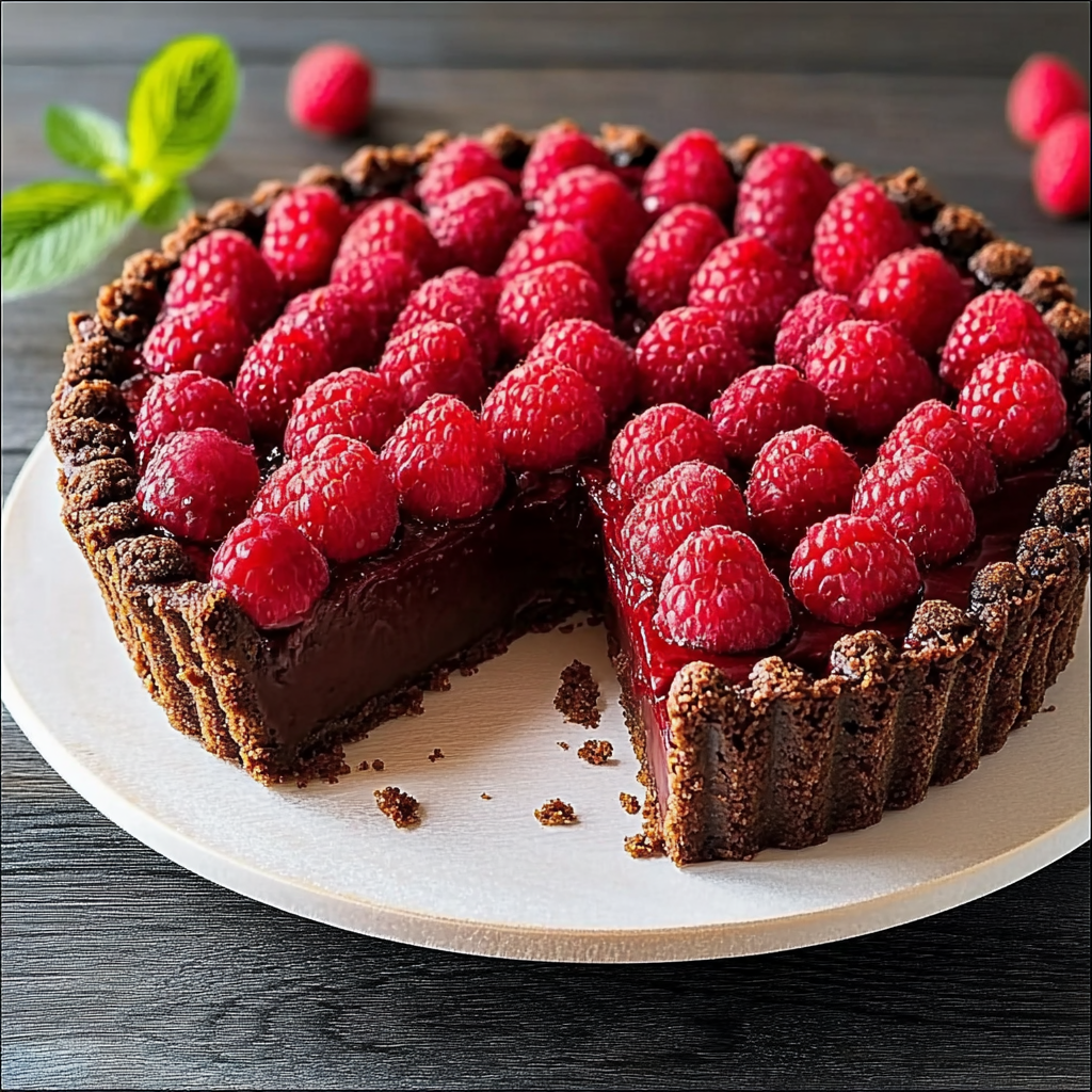 Tartelette chocolat framboise depuis recettemoderne