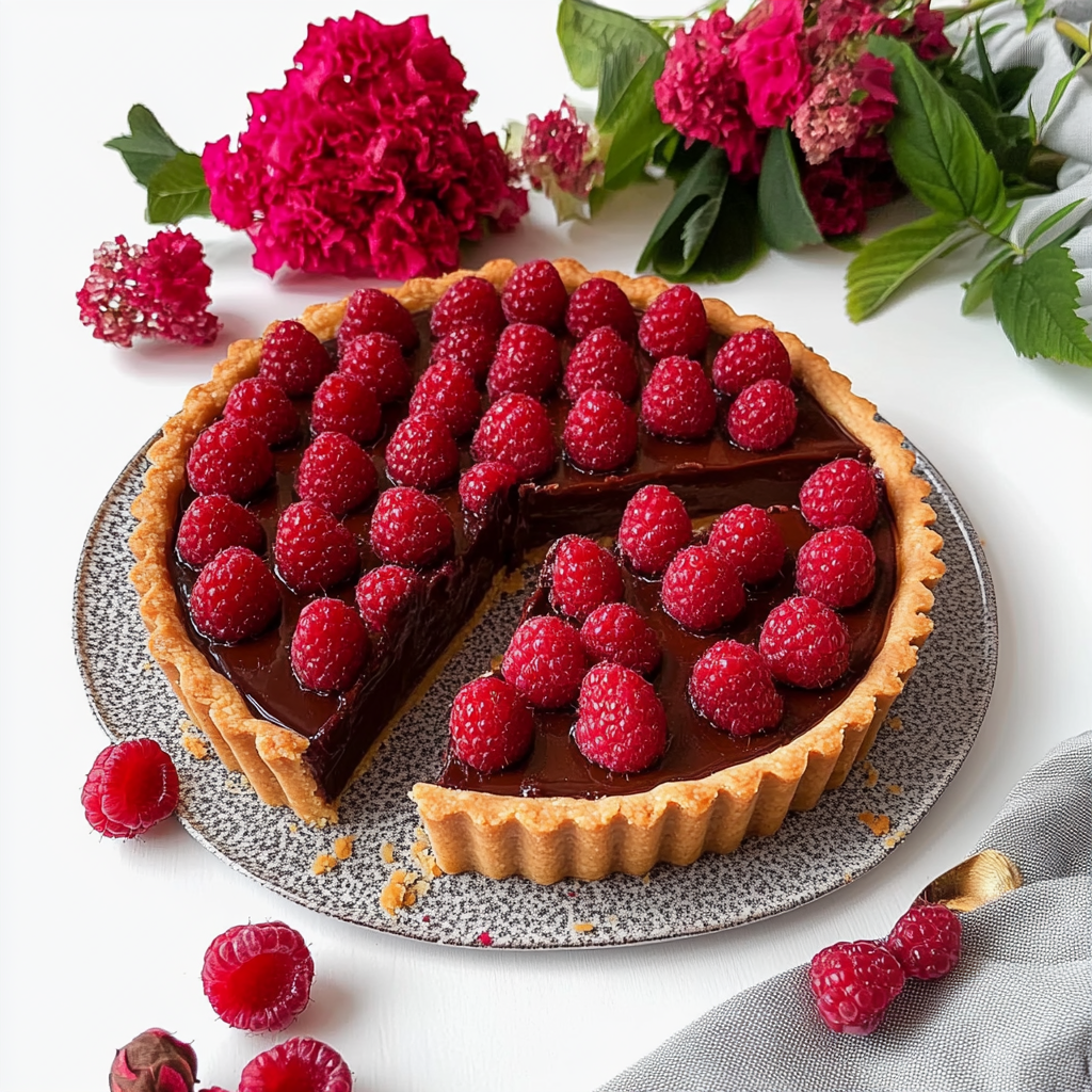 Tartelette chocolat framboise depuis recettemoderne